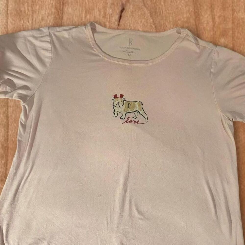 Vintage Ellen Degeneres Women's (size M) Y2K Retro White Graphic Tee